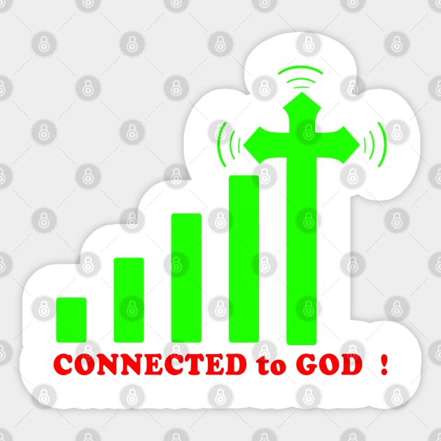 Christian Design Connected To God Sticker by Javacustoms